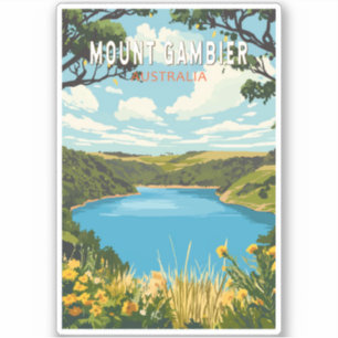 Mount Gambier Australia Travel Art Vintage Sticker