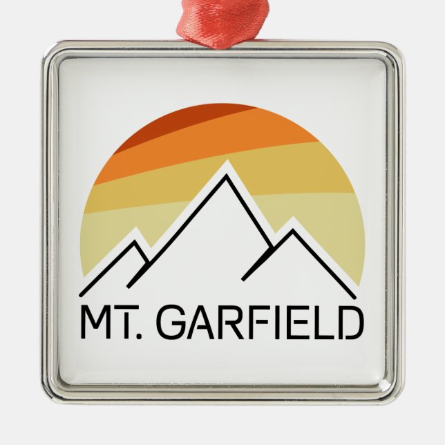 Mount Garfield New Hampshire Retro Metal Ornament (Front)