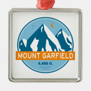 Mount Garfield New Hampshire Stars Moon Metal Ornament