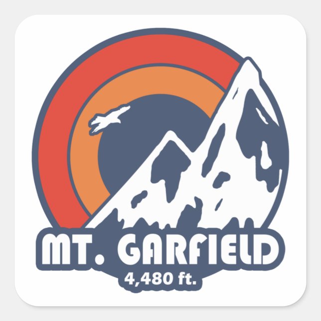 Mount Garfield New Hampshire Sun Eagle Square Sticker (Front)