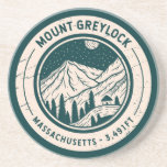 Mount Greylock Massachusetts Hiking Skiing Travel Coaster<br><div class="desc">Mount Greylock done in a vintage,  distressed style emblem with elevation details.</div>