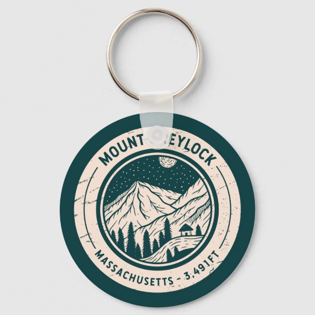 Mount Greylock Massachusetts Hiking Skiing Travel Keychain (Front)