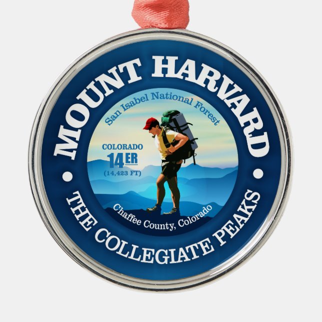 Mount Harvard (C) Metal Ornament (Front)
