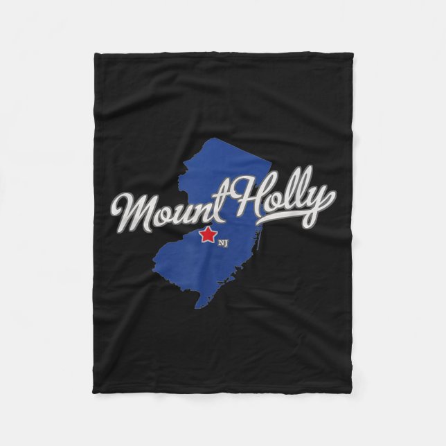 Mount Holly New Jersey Nj Map  Fleece Blanket (Front)