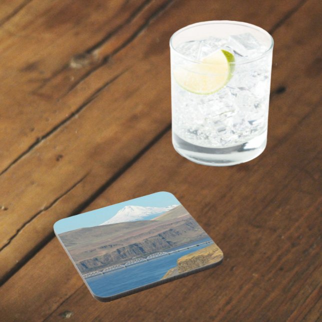 Mount Hood and Columbia River Gorge Beverage Coaster (In Situ)