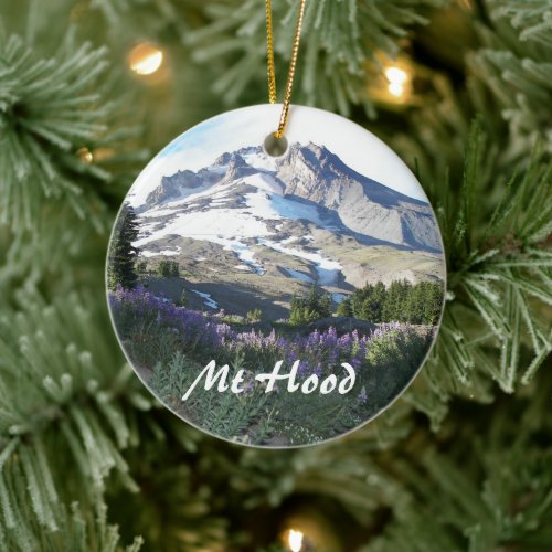 Mount Hood Landscape Holiday Ceramic Ornament