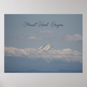 Mount Hood Oregon Blue Clouds Photo Poster