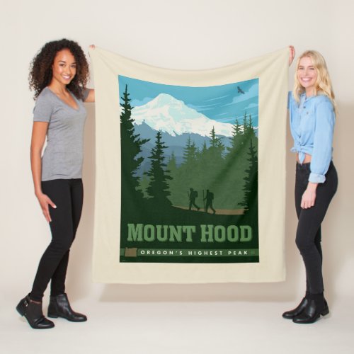 Mount Hood  Oregon Fleece Blanket