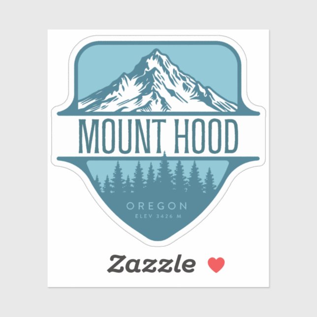 Mount Hood Oregon Mountain crest design Sticker (Sheet)