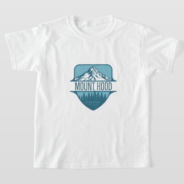 Mount Hood Oregon Mountain crest design T-Shirt (Laydown)