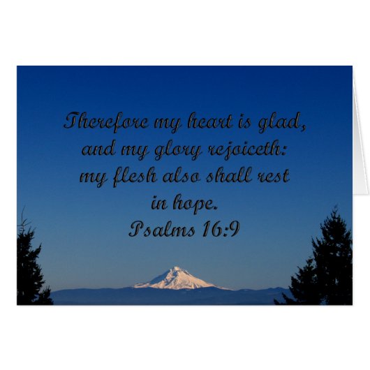 Mount Hood Oregon Psalm 16:9 Cards (Front Horizontal)