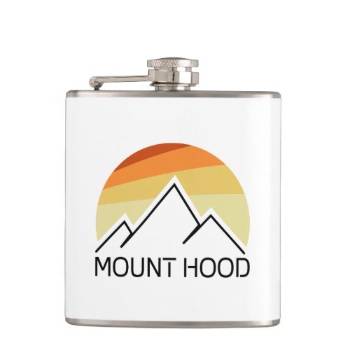 Mount Hood Oregon Retro Flask