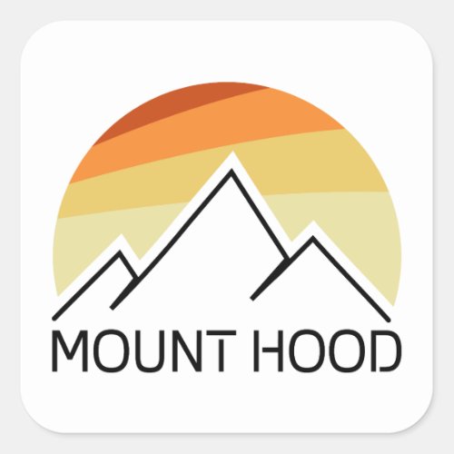 Mount Hood Oregon Retro Square Sticker