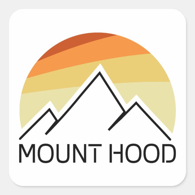 Mount Hood Oregon Retro Square Sticker (Front)