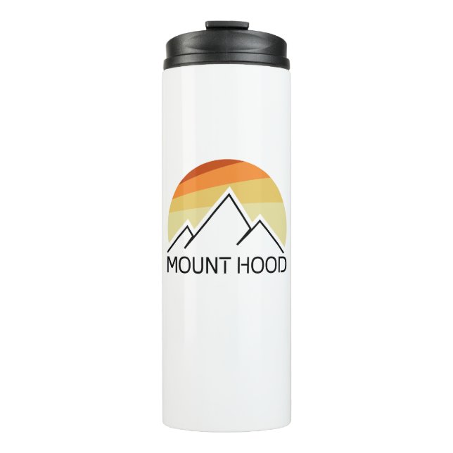 Mount Hood Oregon Retro Thermal Tumbler (Front)