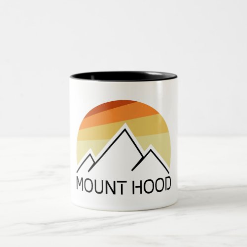 Mount Hood Oregon Retro Two_Tone Coffee Mug