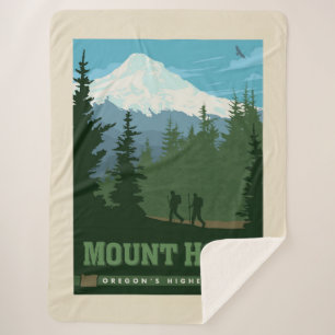 Mount Hood Oregon Sherpa Blanket