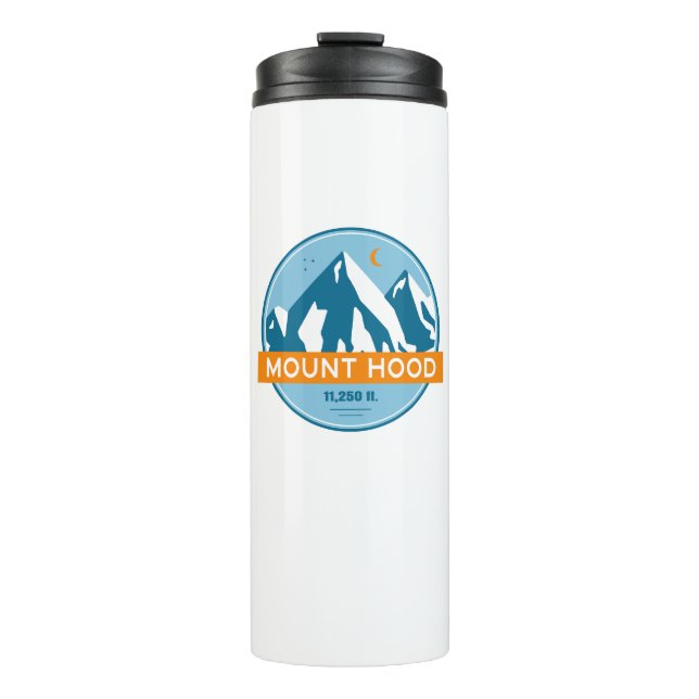Mount Hood Oregon Stars Moon Thermal Tumbler (Front)
