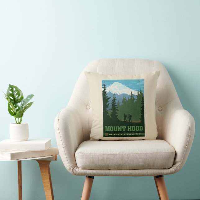 Mount Hood | Oregon Throw Pillow (Chair)