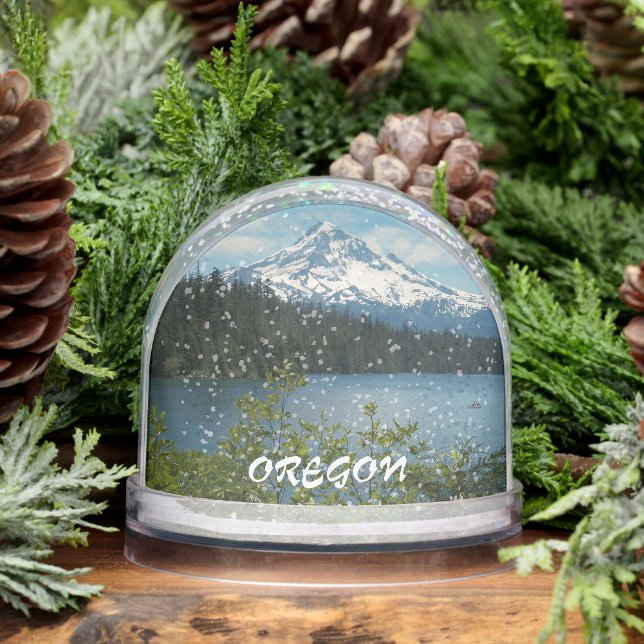 Mount Hood, Oregon Travel Photo Snow Globe (Winter)