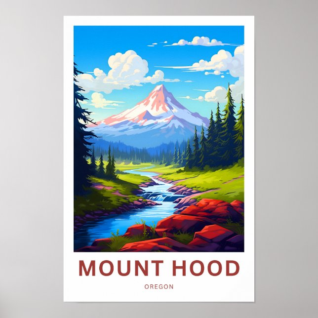 Mount Hood Oregon Travel Print (Front)