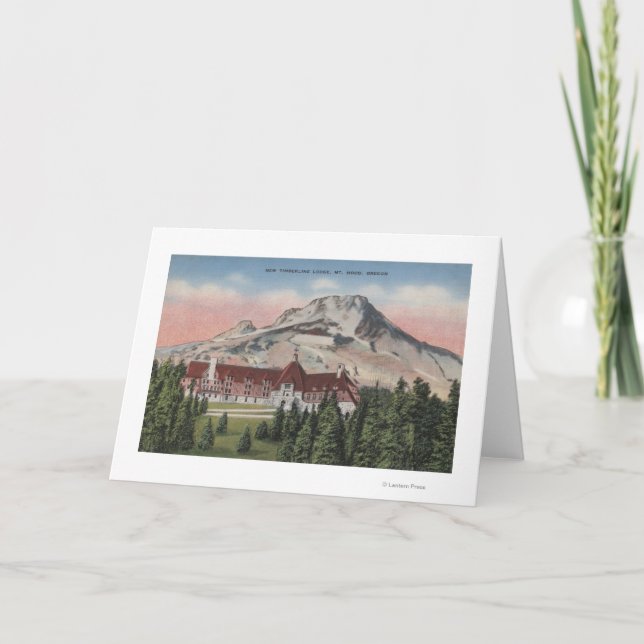 Mount Hood, Oregon - View of the New Timberline Card (Front)