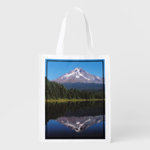 Mount Hood Reflected in Lake Reusable Grocery Bag