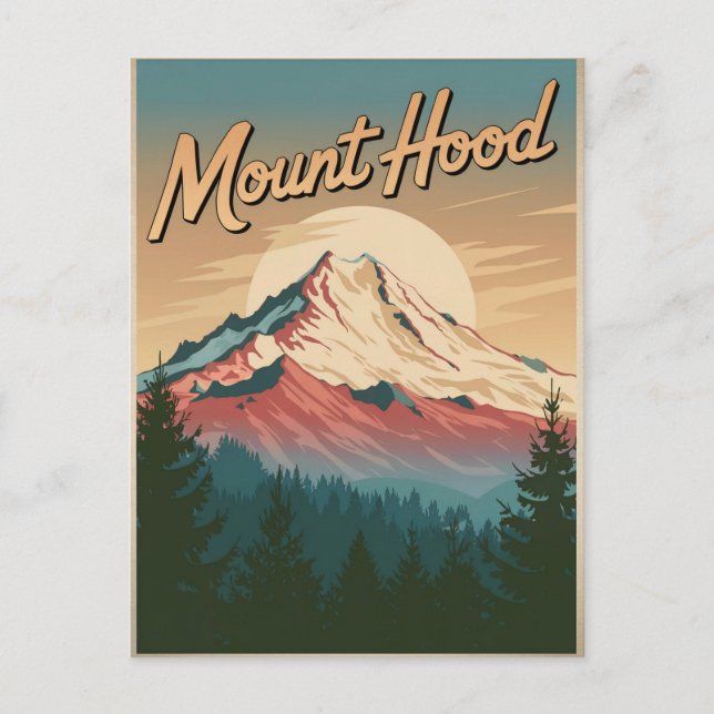 Mount Hood Vintage Postcard (Front)