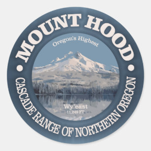 Mount Hood (winter) Classic Round Sticker