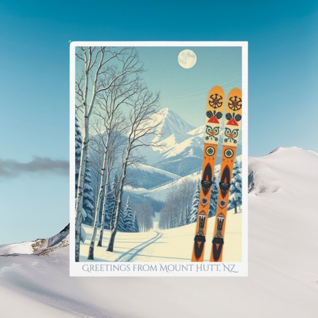 Mount Hutt New Zealand ski vacation Postcard (Creator Uploaded)
