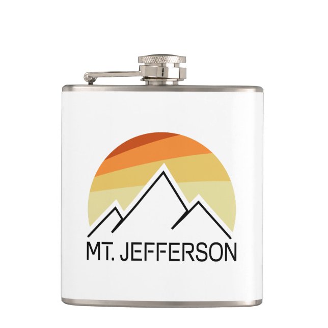 Mount Jefferson New Hampshire Retro Flask (Front)