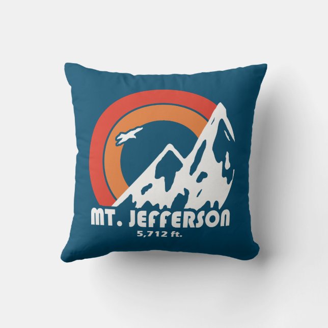 Mount Jefferson New Hampshire Sun Eagle Throw Pillow (Back)