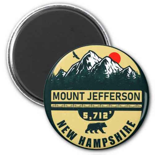 Mount Jefferson Nh Retro Sunset Souvenirs 60s Magnet