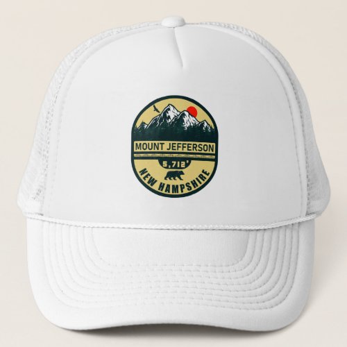 Mount Jefferson Nh Retro Sunset Souvenirs 60s Trucker Hat