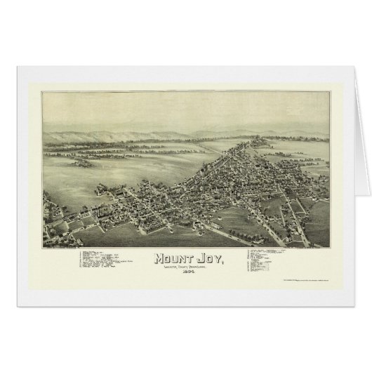Mount Joy, PA Panoramic Map - 1894 Cards (Front Horizontal)