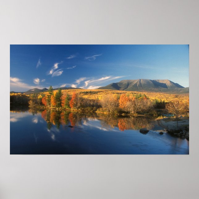 Mount Katahdin and Longfellow Mountains Autumn Poster (Front)