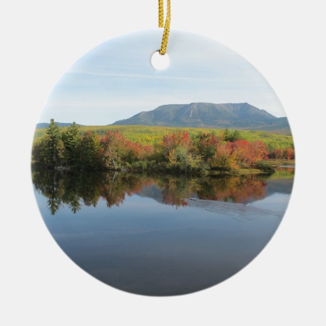 Mount Katahdin Ceramic Ornament (Front)