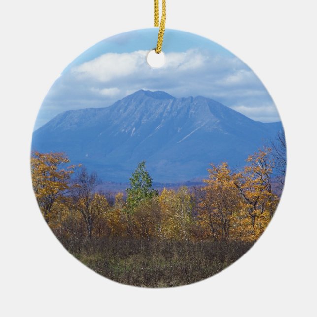 Mount Katahdin in fall 2 Ceramic Ornament (Front)