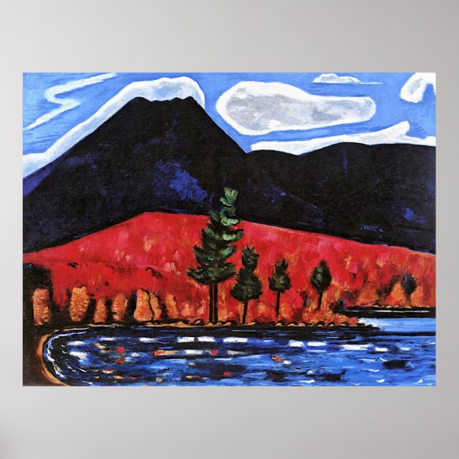Mount Katahdin, Maine colorful painting Poster (Front)