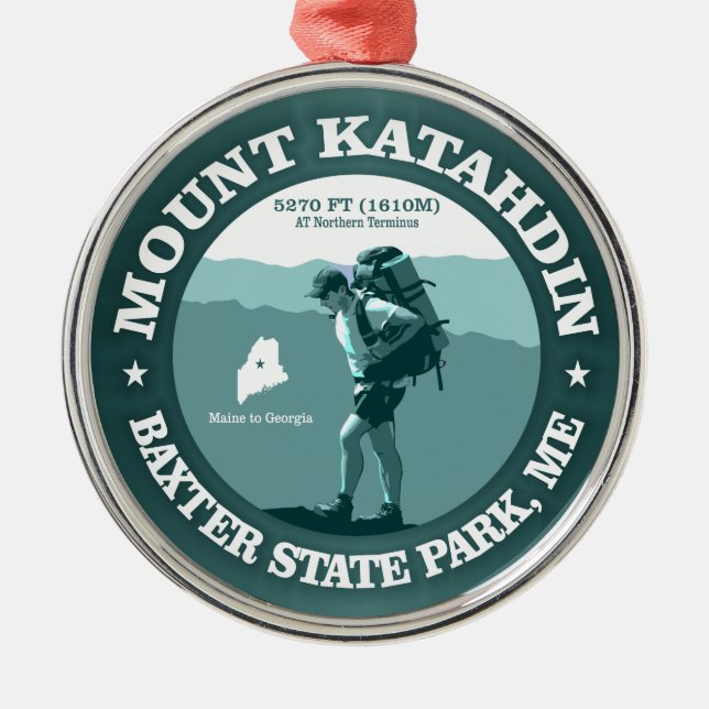 Mount Katahdin Metal Ornament (Front)