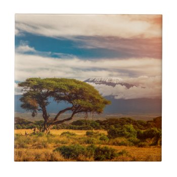 Mount Kilimanjaro | Amboseli  Kenya Ceramic Tile by intothewild at Zazzle