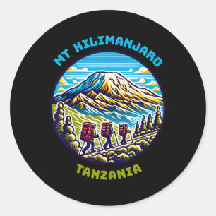 Mount Kilimanjaro Hiking Tanzania African Hiking  Classic Round Sticker