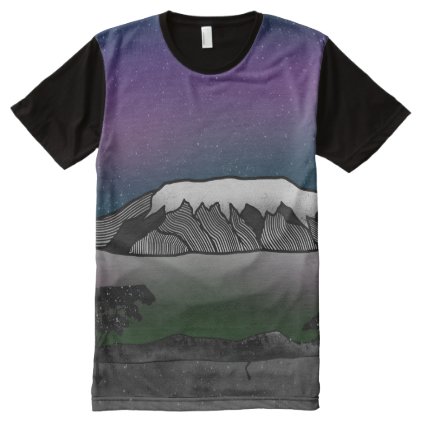 Mount Kilimanjaro illustration All-Over-Print Shirt