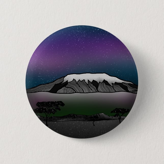 Mount Kilimanjaro illustration Button (Front)