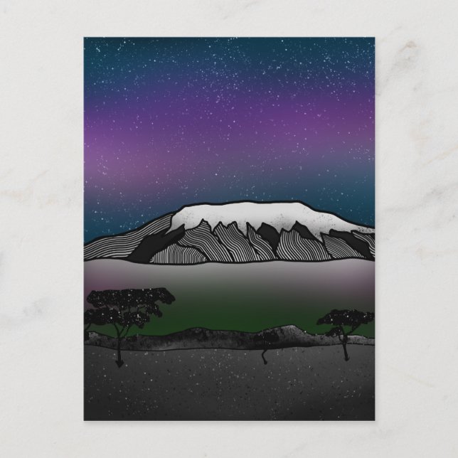 Mount Kilimanjaro illustration Postcard (Front)