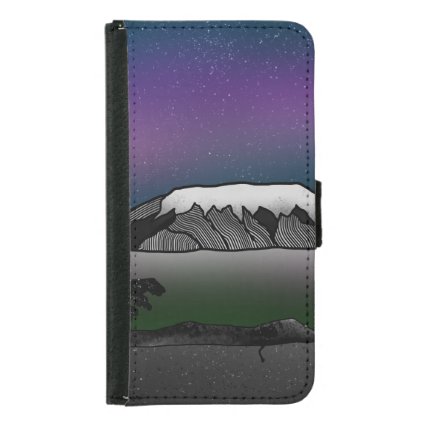 Mount Kilimanjaro illustration Wallet Phone Case For Samsung Galaxy S5