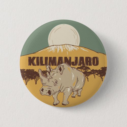 Mount Kilimanjaro Rhinoceros Button