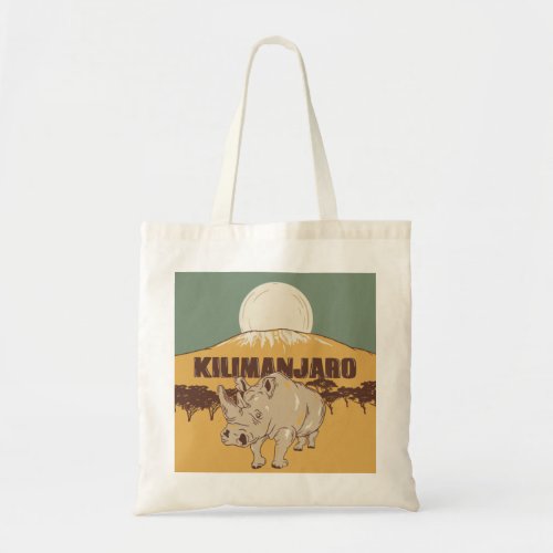 Mount Kilimanjaro Rhinoceros Tote Bag