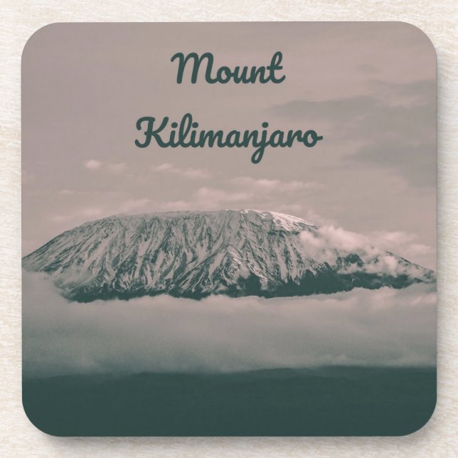 Mount Kilimanjaro Snow Volcano in Tanzania Africa Beverage Coaster (Front)