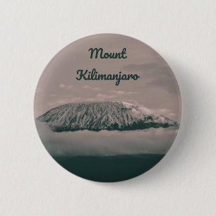 Mount Kilimanjaro Snow Volcano in Tanzania Africa Button